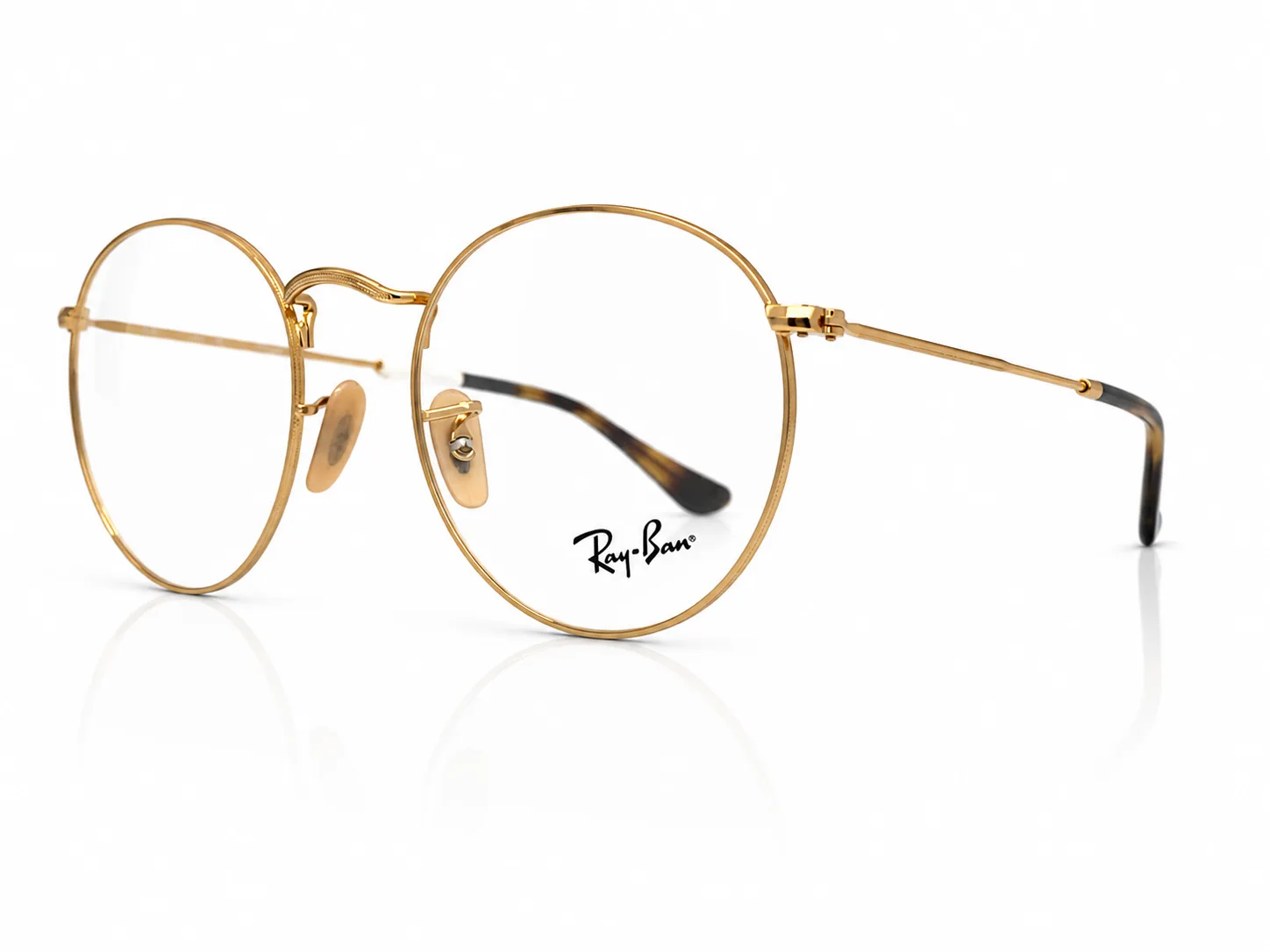 Armazón Ray Ban RB3447V ROUND METAL, color dorado · vista 3