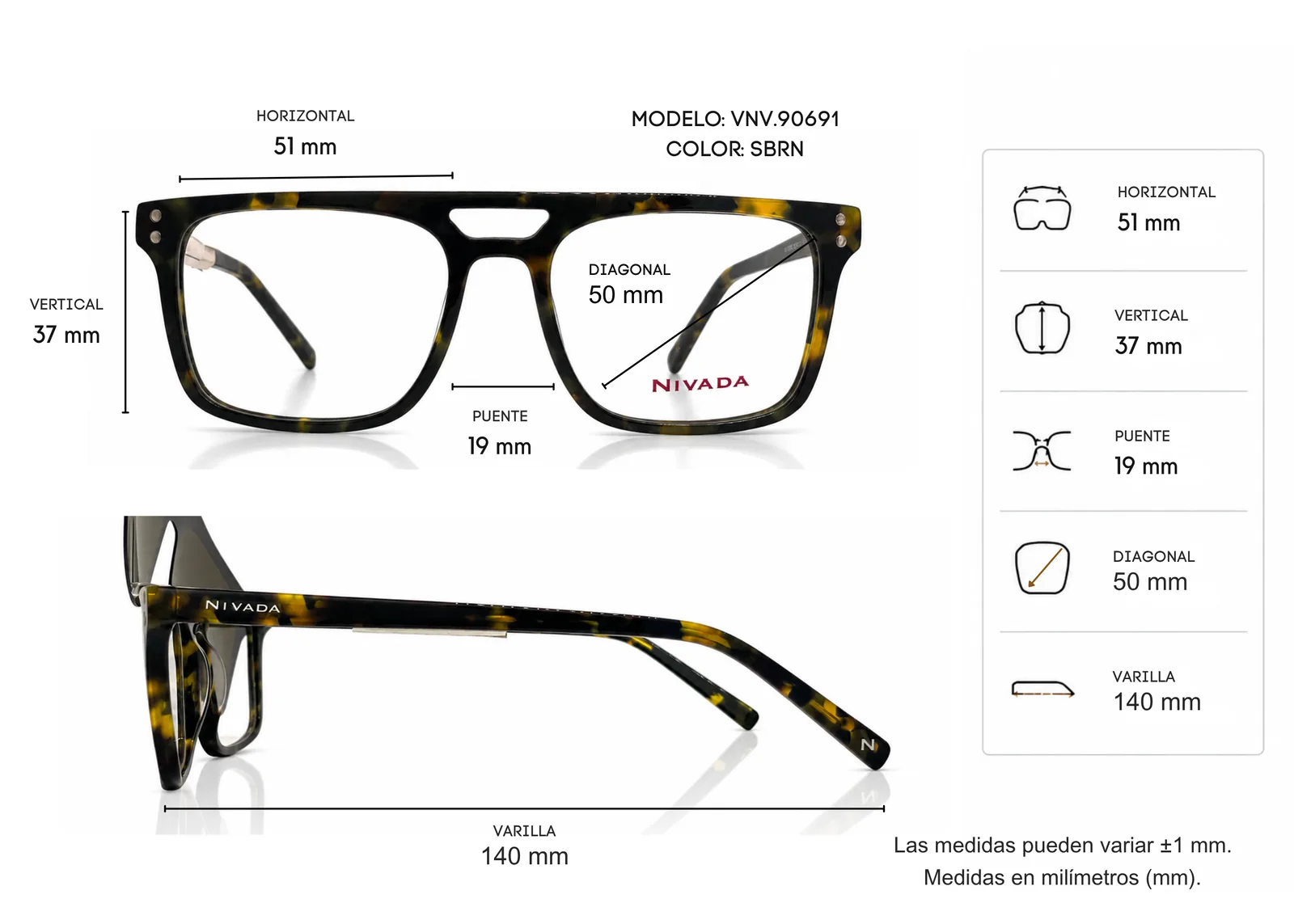 Armazón NIVADA POLARIZED VNV90691, color carey · vista 7