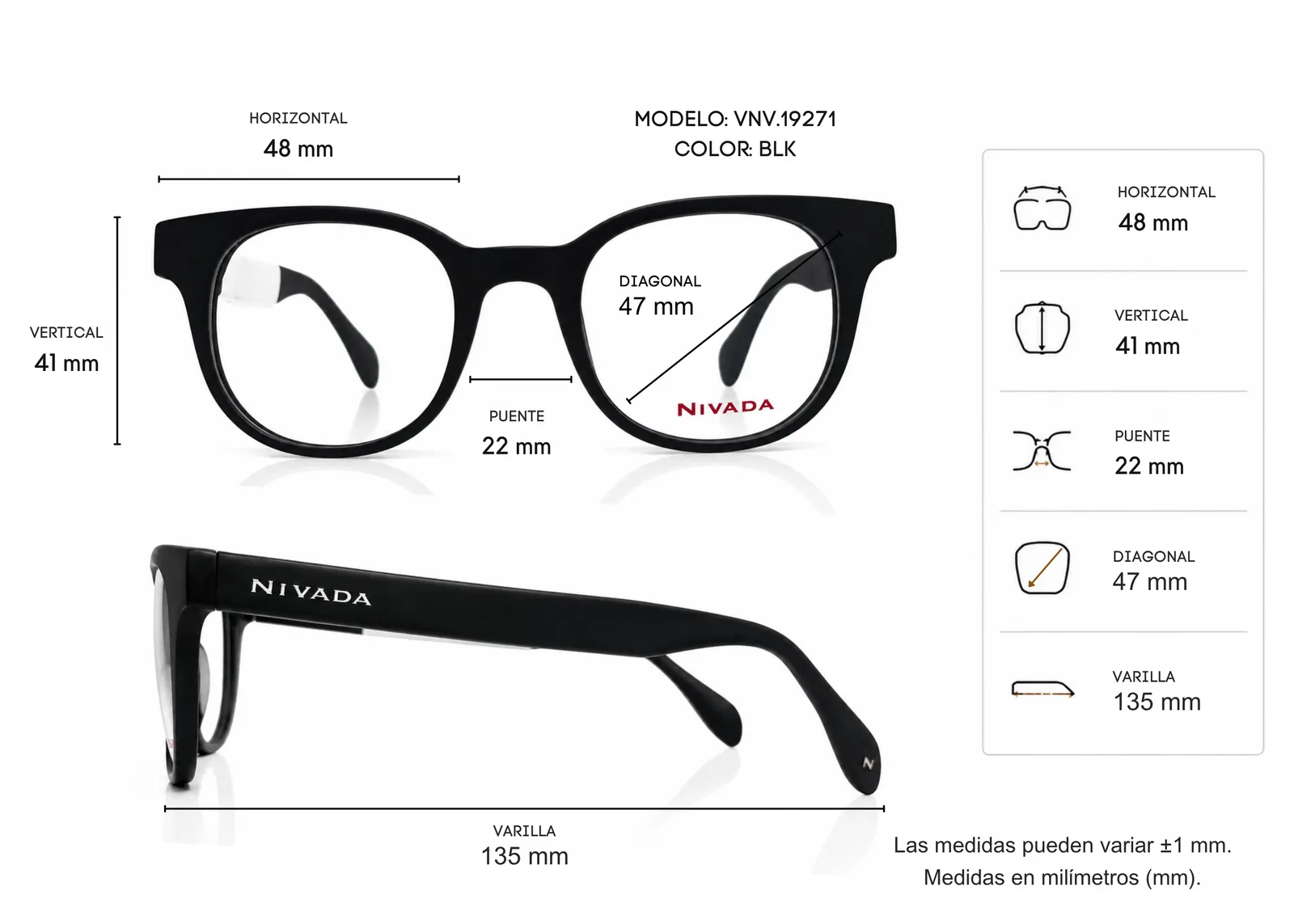 Armazón NIVADA VNV19271, color negro mate · vista 6