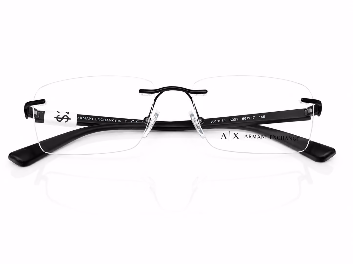 Armazón Armani Exchange AX1064, color negro mate · vista 5