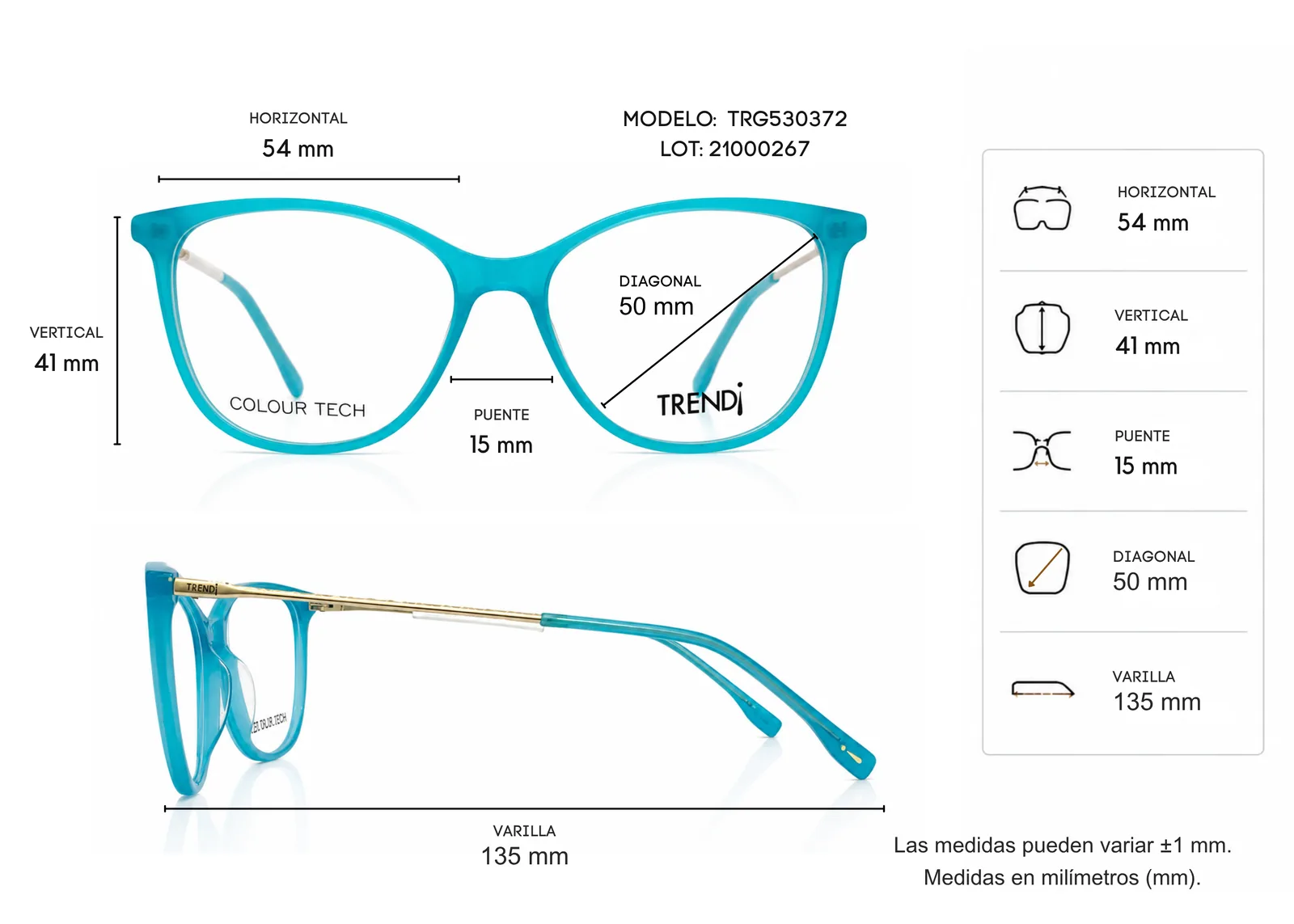 Armazón TREND¡ TRG530372, color azul · vista 2