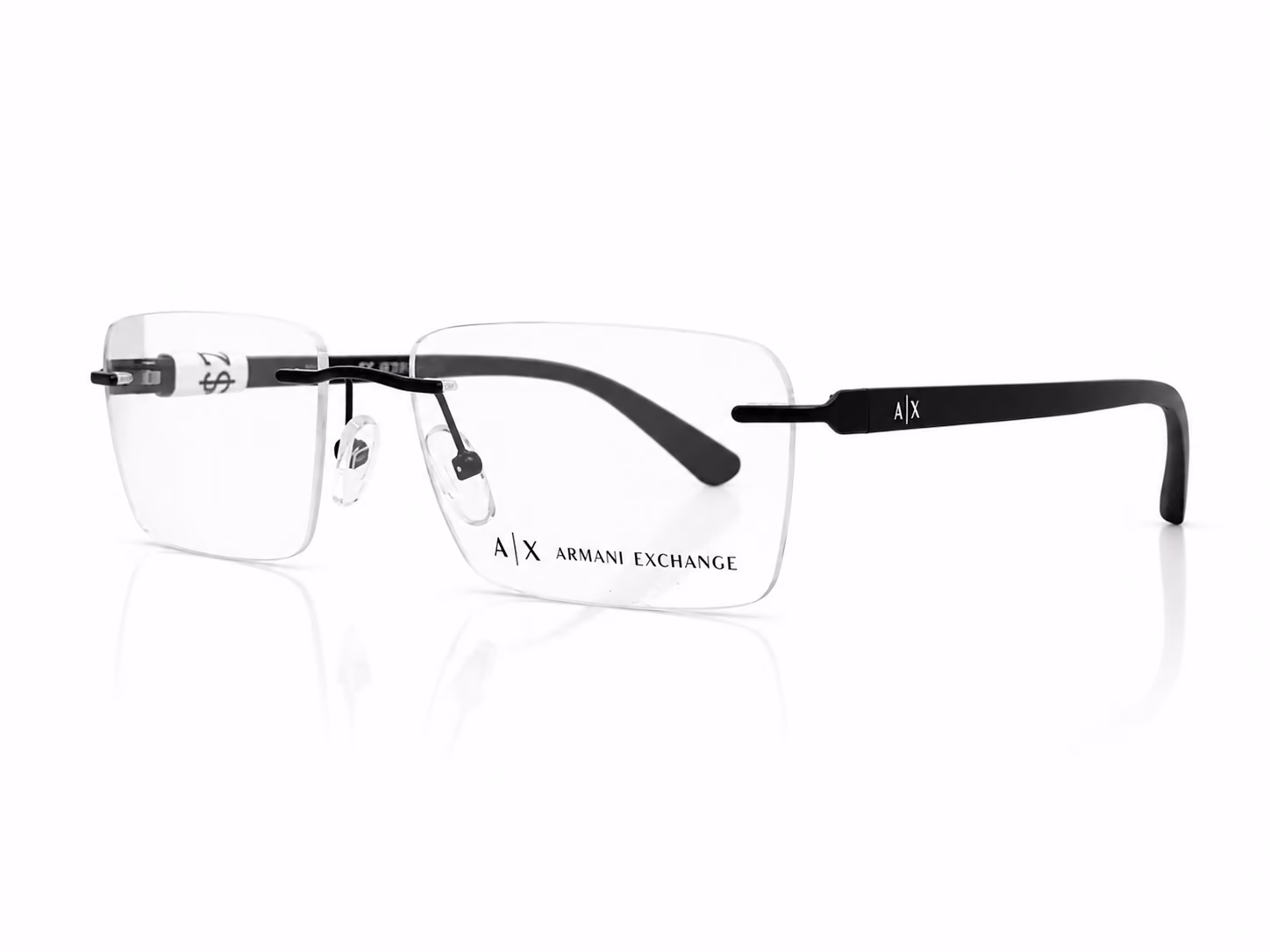 Armazón Armani Exchange AX1064, color negro mate · vista 2