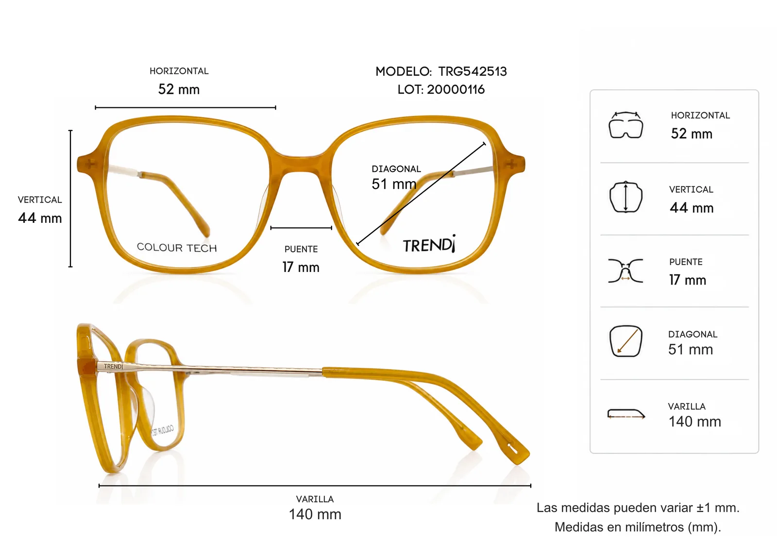 Armazón TREND¡ TRG542513, color beige · vista 2