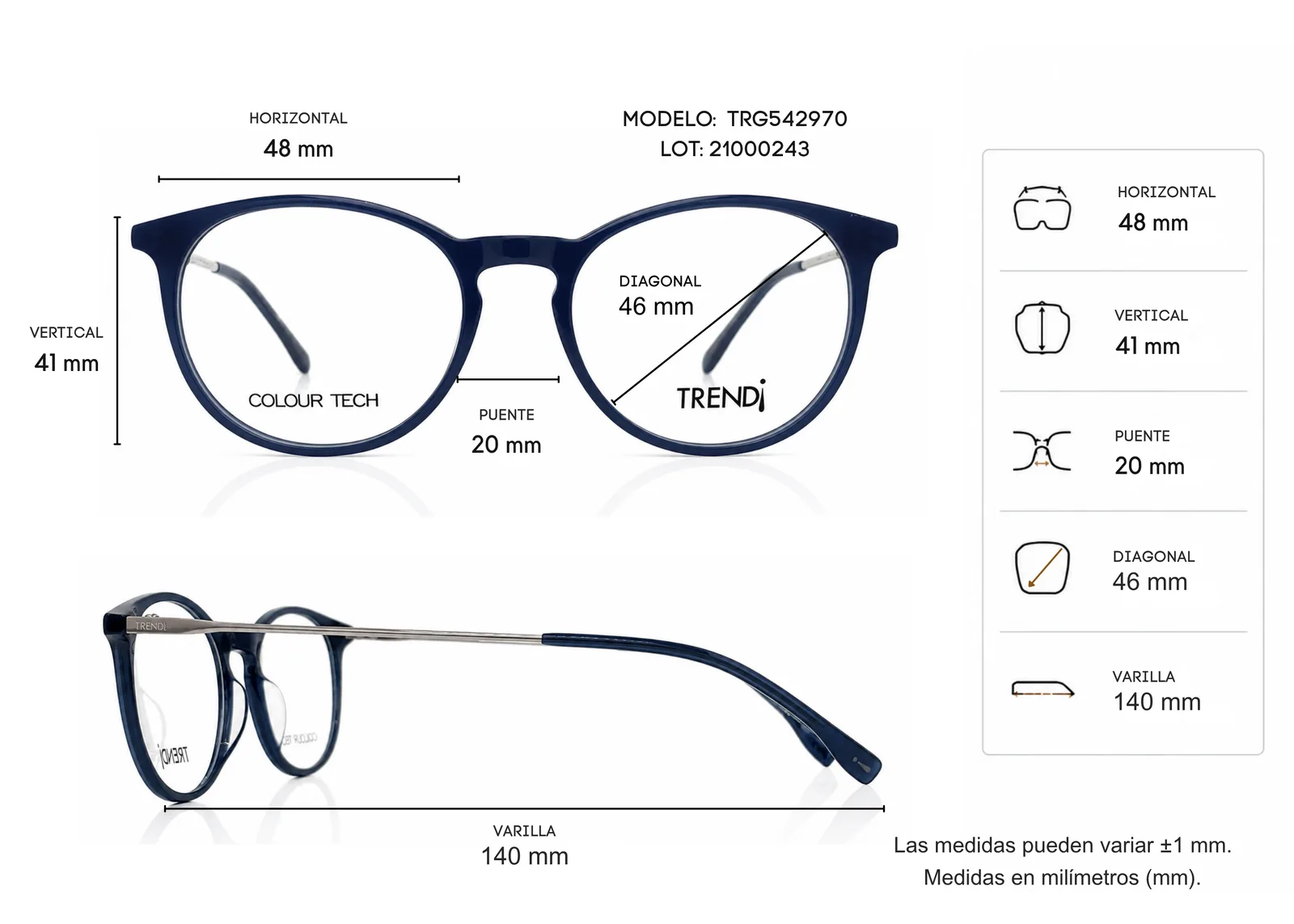 Armazón TREND¡ TRG542970, color azul · vista 2