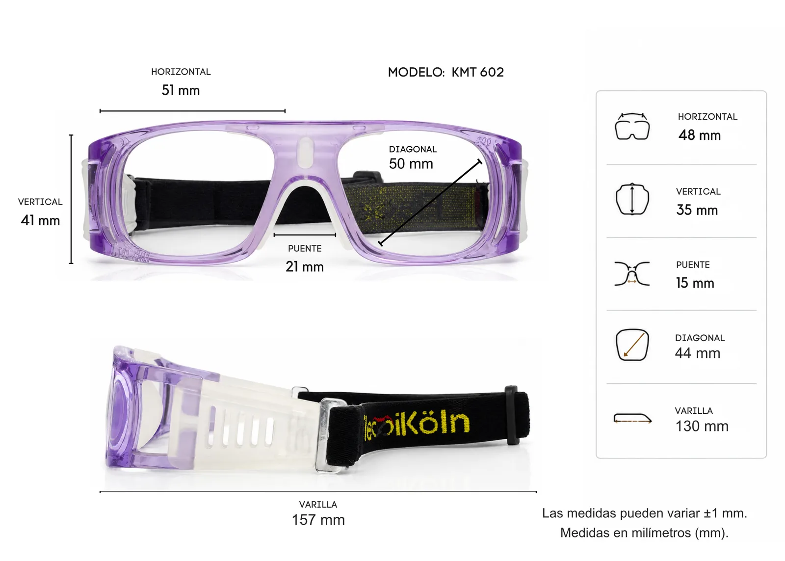 Armazón Flexikoln KMT602, color morado · vista 2